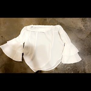 White off-shoulder top